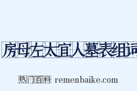房母左太宜人墓表组词是什么意思的图片